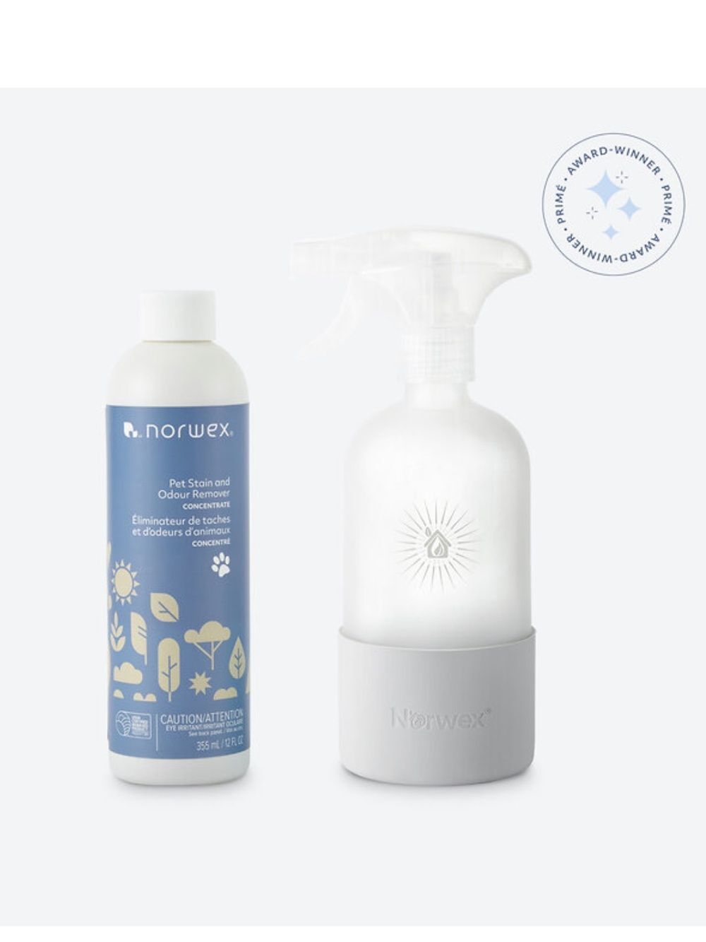 Norwex Pet Stain and Odour Remover Concentrate and Forever Bottle Set of 2 NWT
